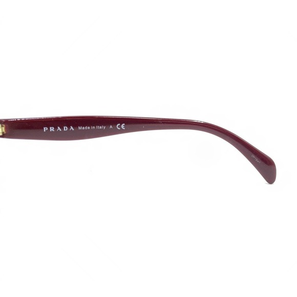 Prada VPR 65R UAN-1O1 Burgundy Red Gold Square Eyeglasses Frames 53-16 140 Italy - Picture 9 of 12